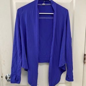 Ivivva by Lululemon Girls Fours a Charm Wrap Blue Cotton Cardigan Size 12